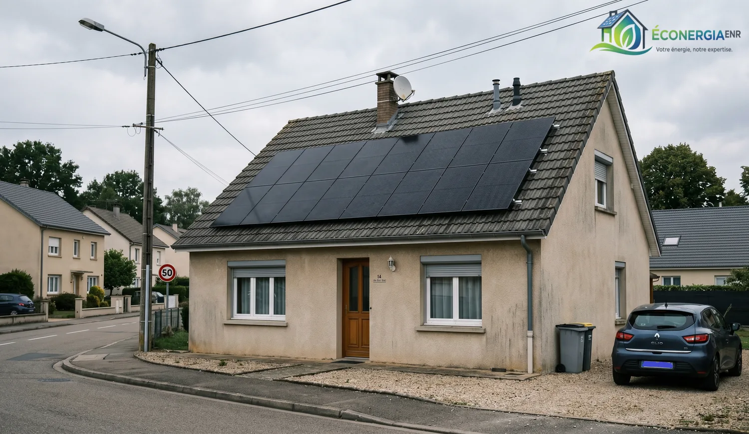 Installation panneaux solaires AIKO sur une maison à Thionville - Econergia ENR