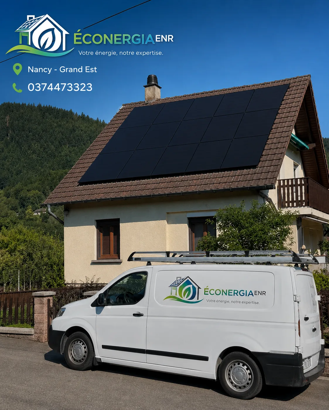 Installation solaire 9 kWc — Vosges (88)